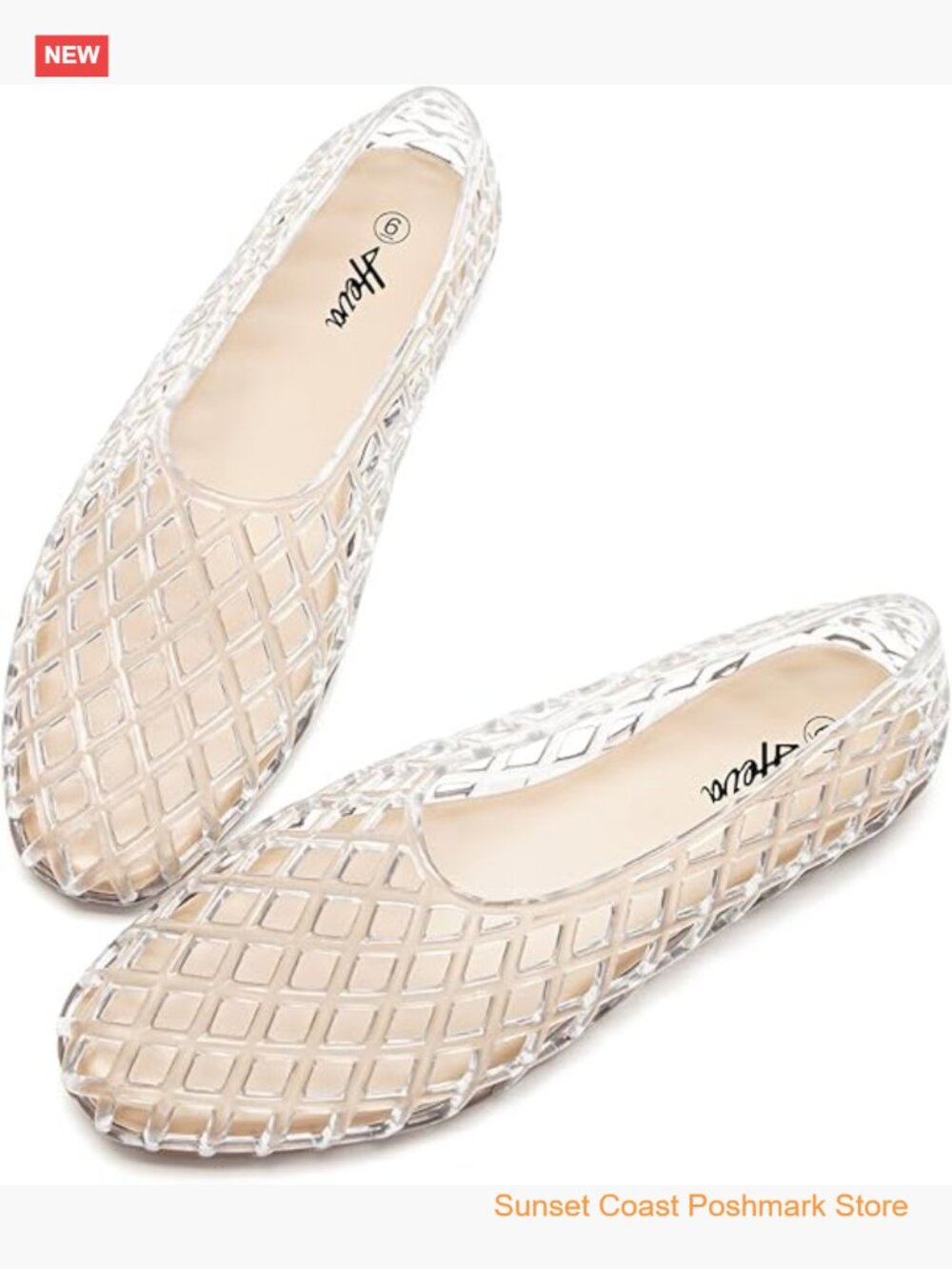 Women's Jelly Mesh Flats Breathable Clear Hollow Shoes Summer Beach Jellies